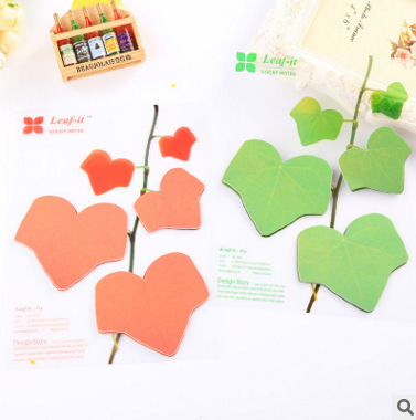 Creative Stationery Imitate Leaves Sticky Notes Environmental Protection Maple Leaf Note Sticker Classroom Note Message Sticker