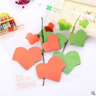 Creative Stationery Imitate Leaves Sticky Notes Environmental Protection Maple Leaf Note Sticker Classroom Note Message Sticker