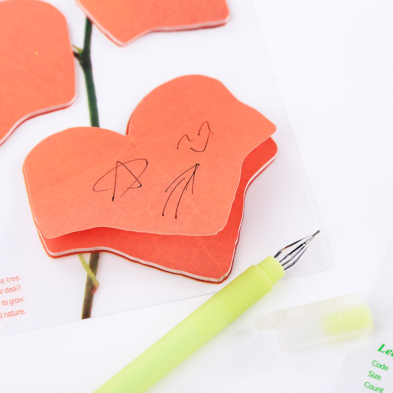 Creative Stationery Imitate Leaves Sticky Notes Environmental Protection Maple Leaf Note Sticker Classroom Note Message Sticker