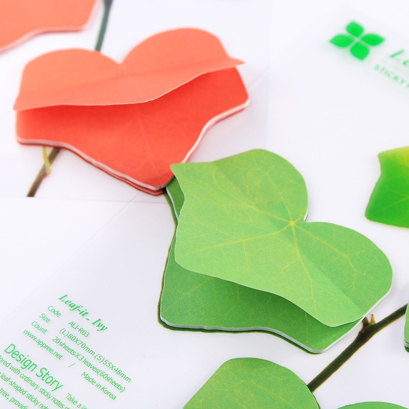 Creative Stationery Imitate Leaves Sticky Notes Environmental Protection Maple Leaf Note Sticker Classroom Note Message Sticker