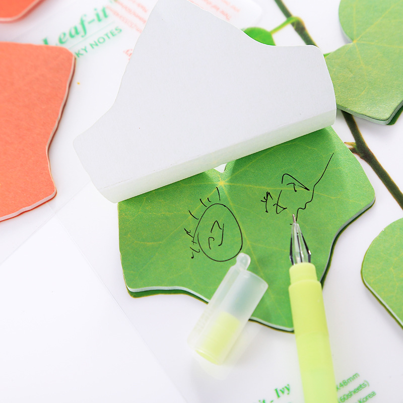 Creative Stationery Imitate Leaves Sticky Notes Environmental Protection Maple Leaf Note Sticker Classroom Note Message Sticker