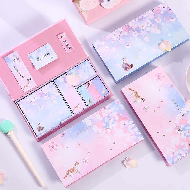 Yilan Korean Sticky Notes Boxed Gilding Tearable Note Ins Sticky Note Event-Recording Pocketbook Sticker Set