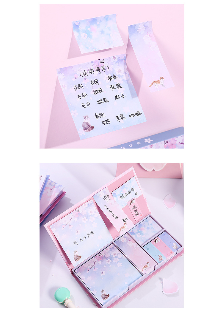 Yilan Korean Sticky Notes Boxed Gilding Tearable Note Ins Sticky Note Event-Recording Pocketbook Sticker Set