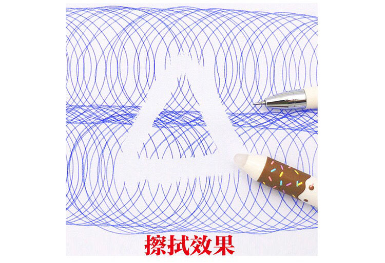 12 PCs/Boxed Moyi Erasable Gel Pen Ball Pen Magic Friction Pen 0.38 Black/Blue 0.5 Grinding Brush Student Pen