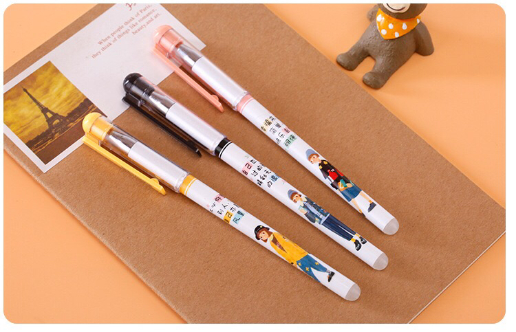 12 PCs/Boxed Moyi Erasable Gel Pen Ball Pen Magic Friction Pen 0.38 Black/Blue 0.5 Grinding Brush Student Pen