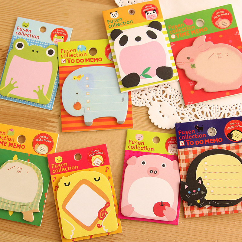 Japan and South Korea Cute Stationery Animal Sticky Notes Cartoon N Times Lazy Eggs Stickers Note Message Sticker Notebook