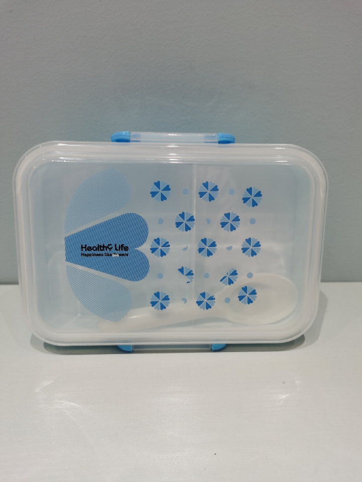 H56-6051 Double-Layer Portable Lunch Box Tape Spoon Student Edible Lunch Box Household Portable Lunch Box Lunch Box