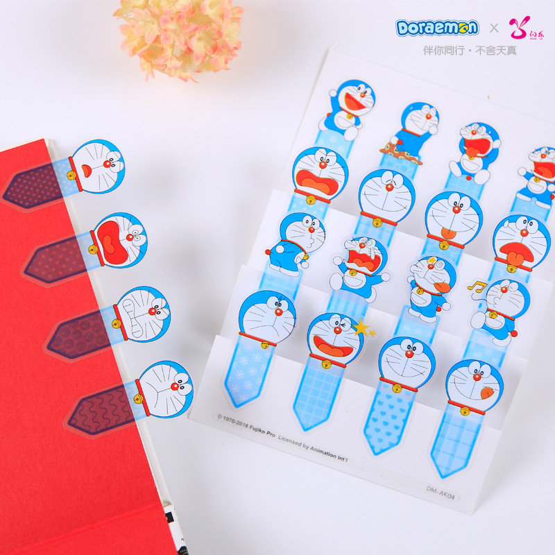 Doraemon Note Sticker Plastic Transparent Label Post-It Boymark Office School Supplies Cute Cartoon Small Note Paper