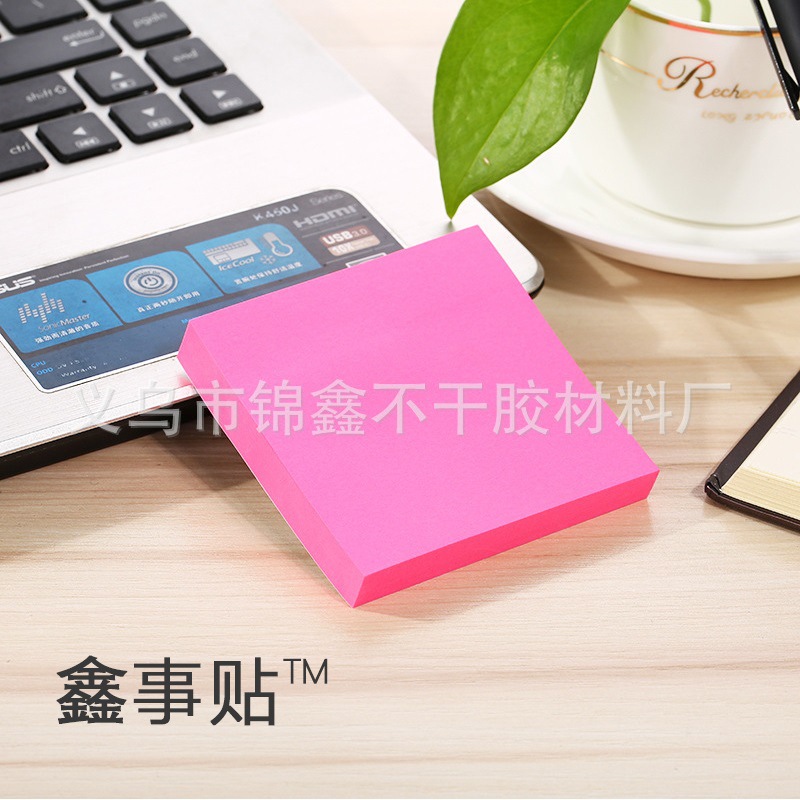 76 * 76mm Fluorescent Sticky Note Color Paper Notepad Office Casual Tear-off Mini Nth Sticker Customized by Manufacturer
