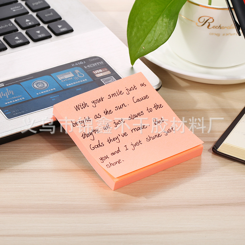 76 * 76mm Fluorescent Sticky Note Color Paper Notepad Office Casual Tear-off Mini Nth Sticker Customized by Manufacturer