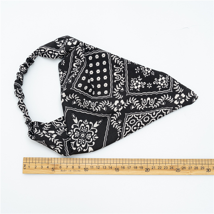 2021european and American Retro Triangular Binder Closed Toe Women's Bandeau All-Match Elastic Band Headscarf Three-State Factory Supply