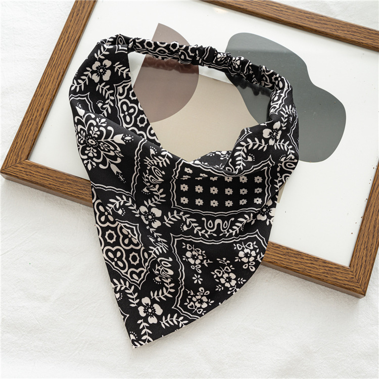 2021european and American Retro Triangular Binder Closed Toe Women's Bandeau All-Match Elastic Band Headscarf Three-State Factory Supply