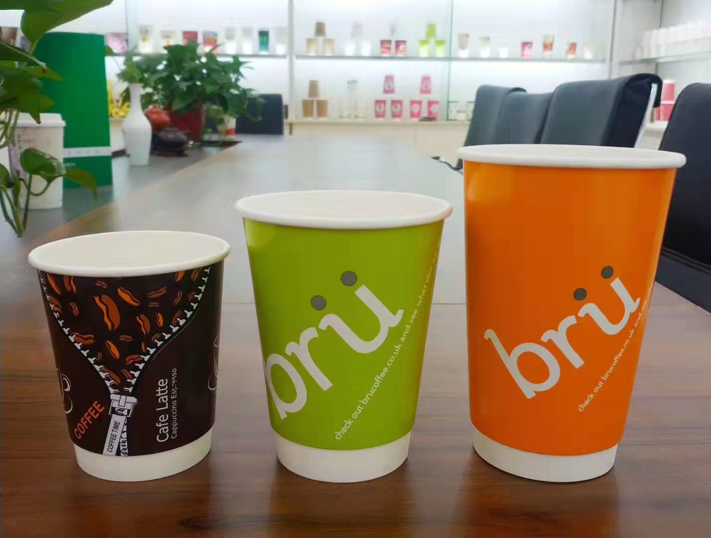 Large Export Disposable Paper Cup Kraft Paper Hot Drink Coffee Milk Tea Thickened Drink Cup Advertising Cup