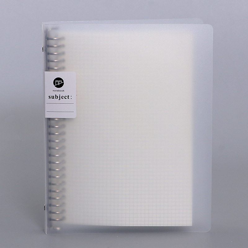 Notebook Custom Simple Transparent Pp Metal Loose-Leaf Binder Journal Book Notebook for Correction Student Stationery Notebook