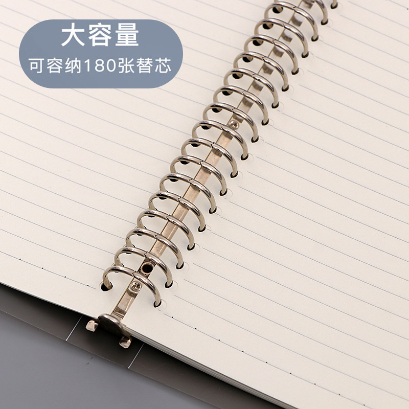 Notebook Custom Simple Transparent Pp Metal Loose-Leaf Binder Journal Book Notebook for Correction Student Stationery Notebook