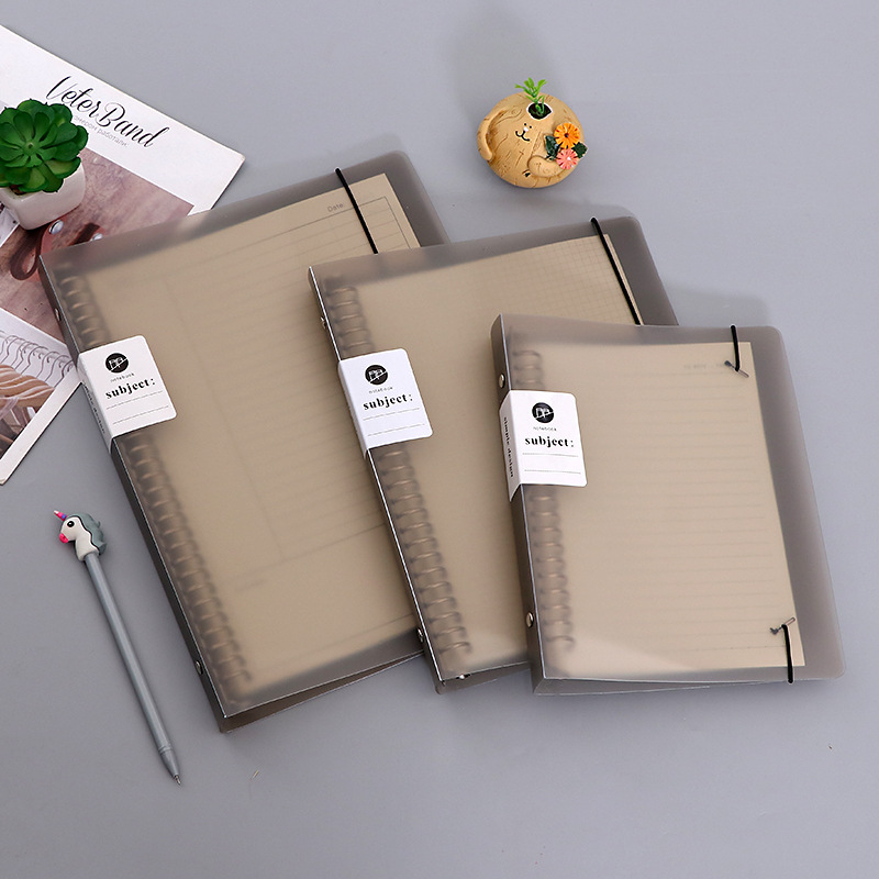 Notebook Custom Simple Transparent Pp Metal Loose-Leaf Binder Journal Book Notebook for Correction Student Stationery Notebook