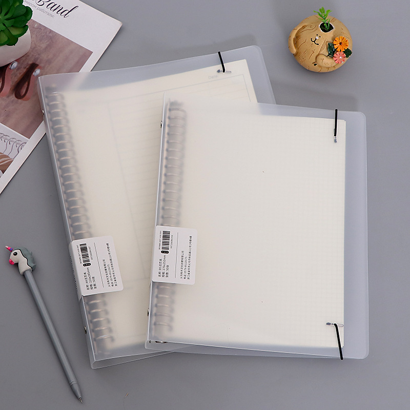 Notebook Custom Simple Transparent Pp Metal Loose-Leaf Binder Journal Book Notebook for Correction Student Stationery Notebook