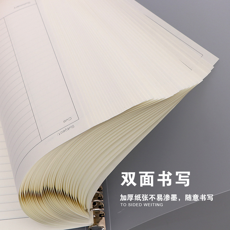 Notebook Custom Simple Transparent Pp Metal Loose-Leaf Binder Journal Book Notebook for Correction Student Stationery Notebook