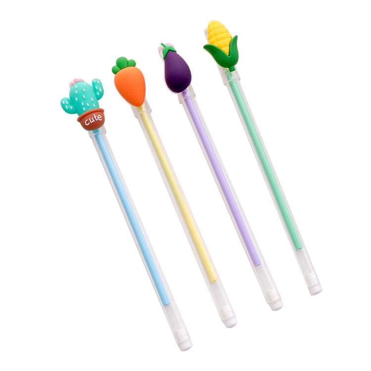 Cute Refreshing Transparent Pen Holder Vegetable Gel Pen Creative Cartoon Student Office Ball Pen Signature Pen