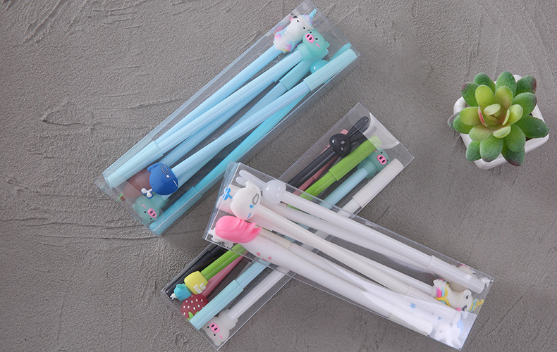 Yue Lu 6 Boxed Cartoon Soft Rubber Head Gel Pen Student Cute Ball Pen Korean Office Stationery Writing Pen Yue Lu 6 Boxed Cartoon Soft Rubber Head Gel Pen Student Cute Ball Pen Korean Office Stationery Writing Pen