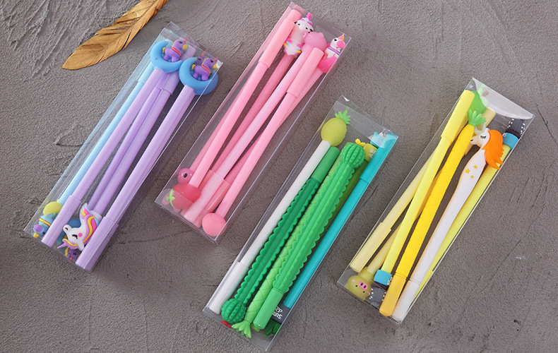 Yue Lu 6 Boxed Cartoon Soft Rubber Head Gel Pen Student Cute Ball Pen Korean Office Stationery Writing Pen Yue Lu 6 Boxed Cartoon Soft Rubber Head Gel Pen Student Cute Ball Pen Korean Office Stationery Writing Pen
