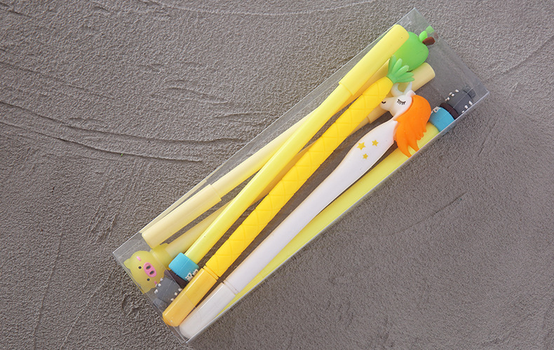 Yue Lu 6 Boxed Cartoon Soft Rubber Head Gel Pen Student Cute Ball Pen Korean Office Stationery Writing Pen Yue Lu 6 Boxed Cartoon Soft Rubber Head Gel Pen Student Cute Ball Pen Korean Office Stationery Writing Pen