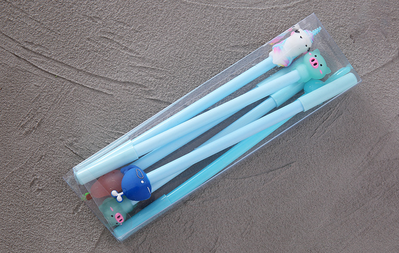 Yue Lu 6 Boxed Cartoon Soft Rubber Head Gel Pen Student Cute Ball Pen Korean Office Stationery Writing Pen Yue Lu 6 Boxed Cartoon Soft Rubber Head Gel Pen Student Cute Ball Pen Korean Office Stationery Writing Pen