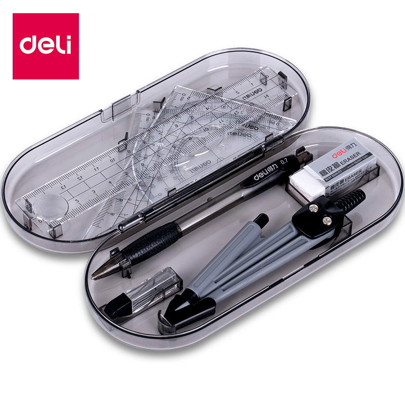 Deli 9591 Student Drawing Combo 8 Set Compasses Ruler Set Student Stationery Ruler Set