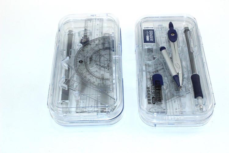 Ruipai Eight-Piece Set Student Compasses Ruler Set Special round Drawing Device Mathematics Ruler Sets 7006 Boxed