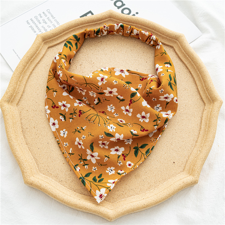 Three-State Floral Elastic Band Headscarf Women's Thin Flower Cloth Bag Headscarf European and American Triangular Binder Hair Accessories Batch Three-State Floral Elastic Band Headscarf Women's Thin Flower Cloth Bag Headscarf European and American Triangular Binder Hair Accessories Batch