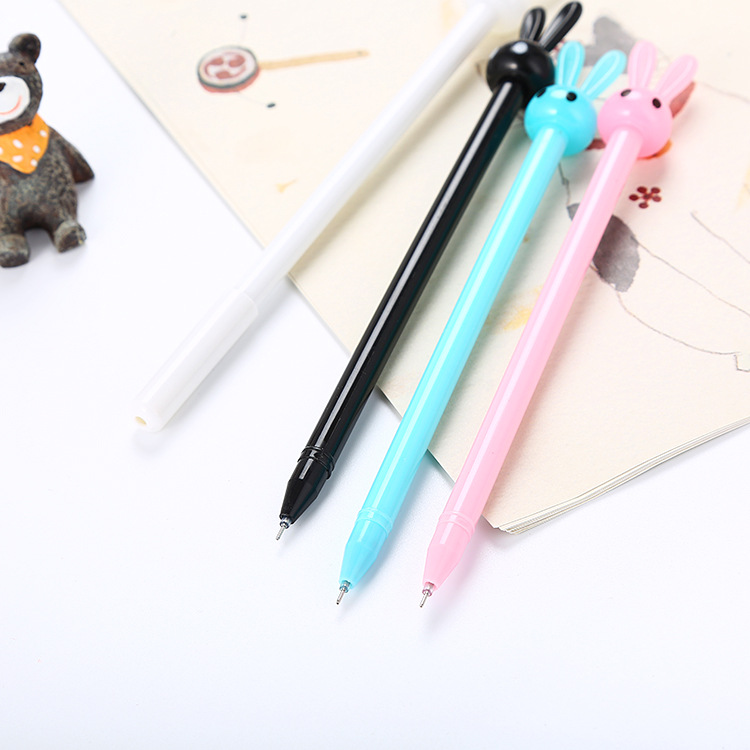 Cartoon Stationery Rabbit Jun Gel Pen Cute Long Ears Rabbit Signature Pen Creative Student Ball Pen Factory Direct Sales