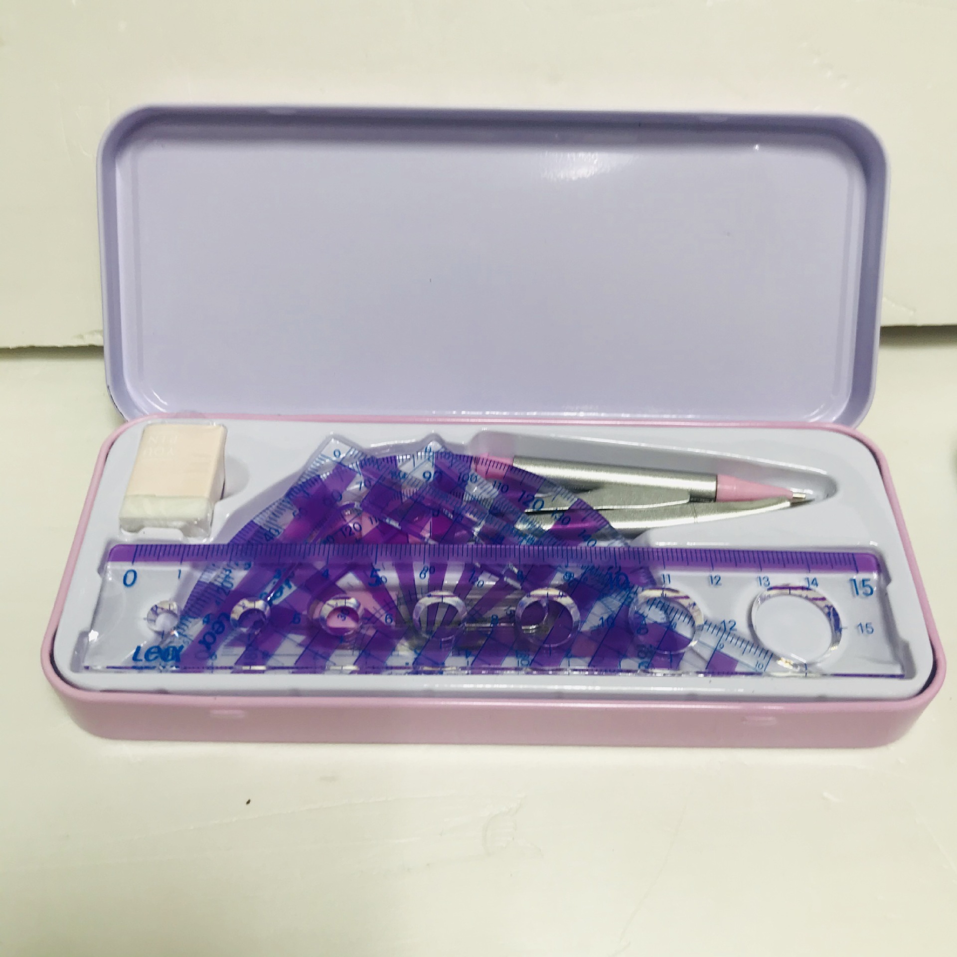 Middle School Students Learn to Use Compasses + Triangular Plate Ruler Sets 8-Piece Set Gift Box Math Drawing Tools Custom Logo