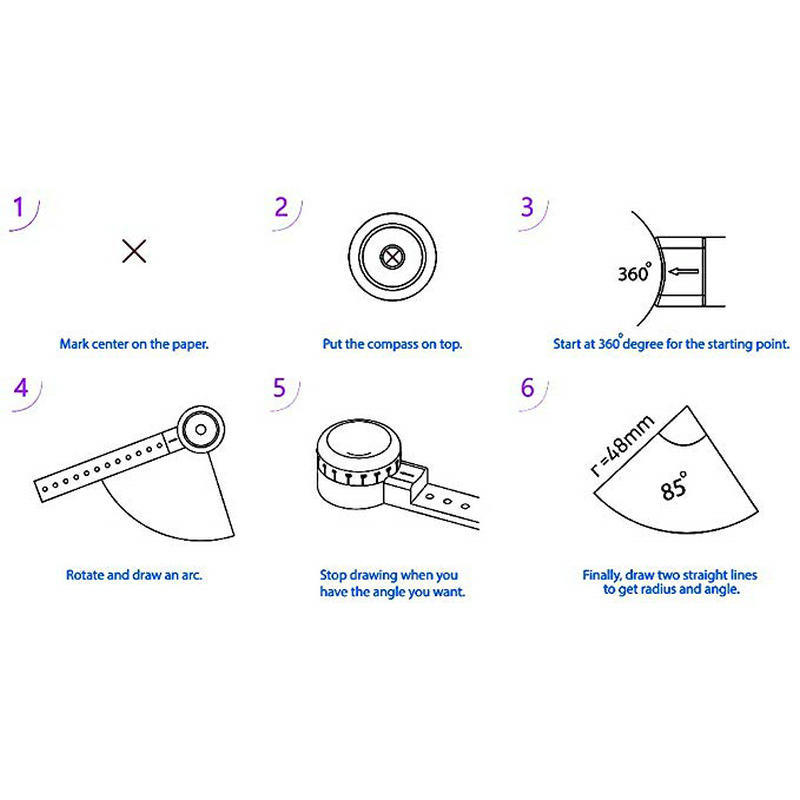 Wholesale Amazon Drawing Compass Multifunctional Drawing Ruler Creative Magnetic Drawing Ruler Compasses