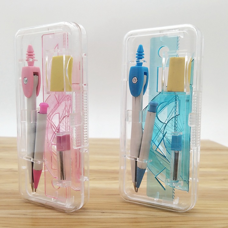 Little Doctor Personality Fashion Compasses Combination Set Mathematical Geometry Drawing Metal Element Gauge with Ruler