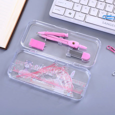 Student Stationery Cartoon Multifunctional Compasses Set Metal Compass Ruler 7-Piece Set Exam Drawing Tools