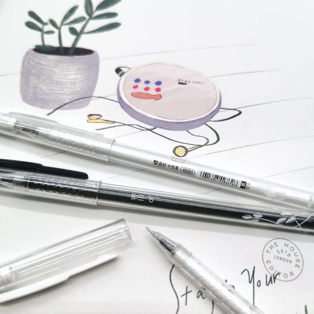 Hobby Gel Pen 0.35 0.5mm Black Signature Pen Ball Pen Carbon Pen Black Pen 12 PCs Office Supplies Wholesale
