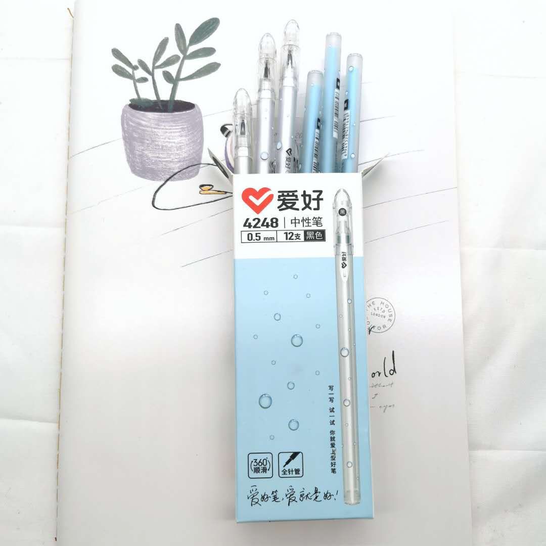 Hobby Gel Pen 0.35 0.5mm Black Signature Pen Ball Pen Carbon Pen Black Pen 12 PCs Office Supplies Wholesale