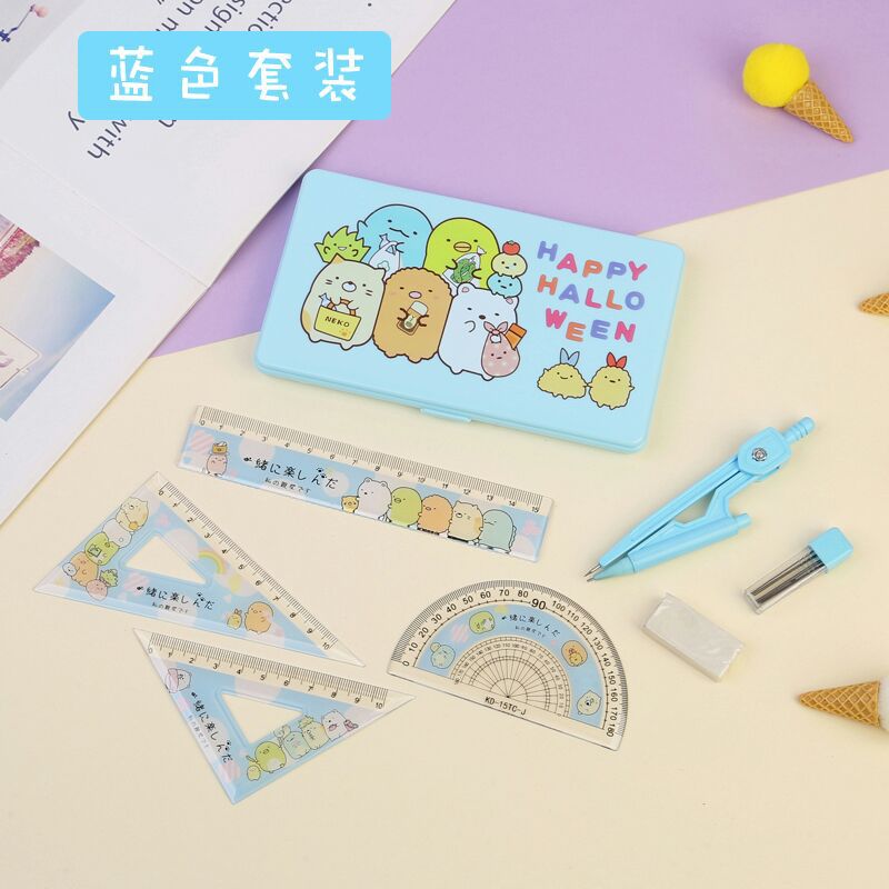 Anime Merchandise Student Compasses Ruler Set Refill 7-Piece Set Student Stationery Gift