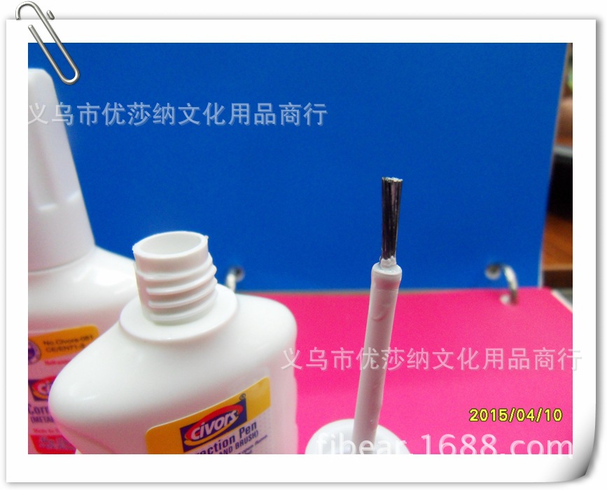 2015 all new civors eco-toxic correction fluid, Office bottle and brush dual-use metal pen