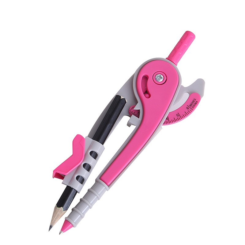 New Positioning Compasses Cartoon Drawing Design Geometric Compasses with Pencil Universal Compasses Student Studying Stationery