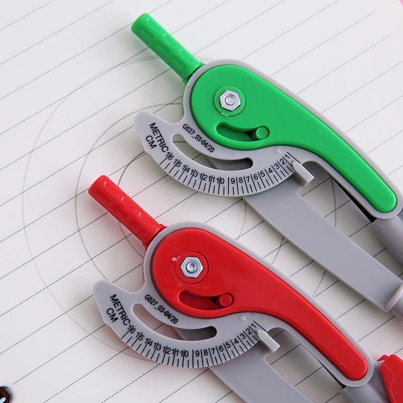 New Positioning Compasses Cartoon Drawing Design Geometric Compasses with Pencil Universal Compasses Student Studying Stationery