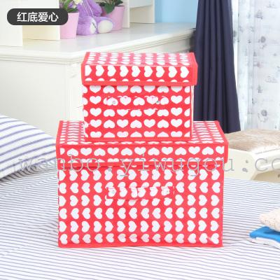 Two-piece non-woven storage box with buckle Binder coated waterproof storage box