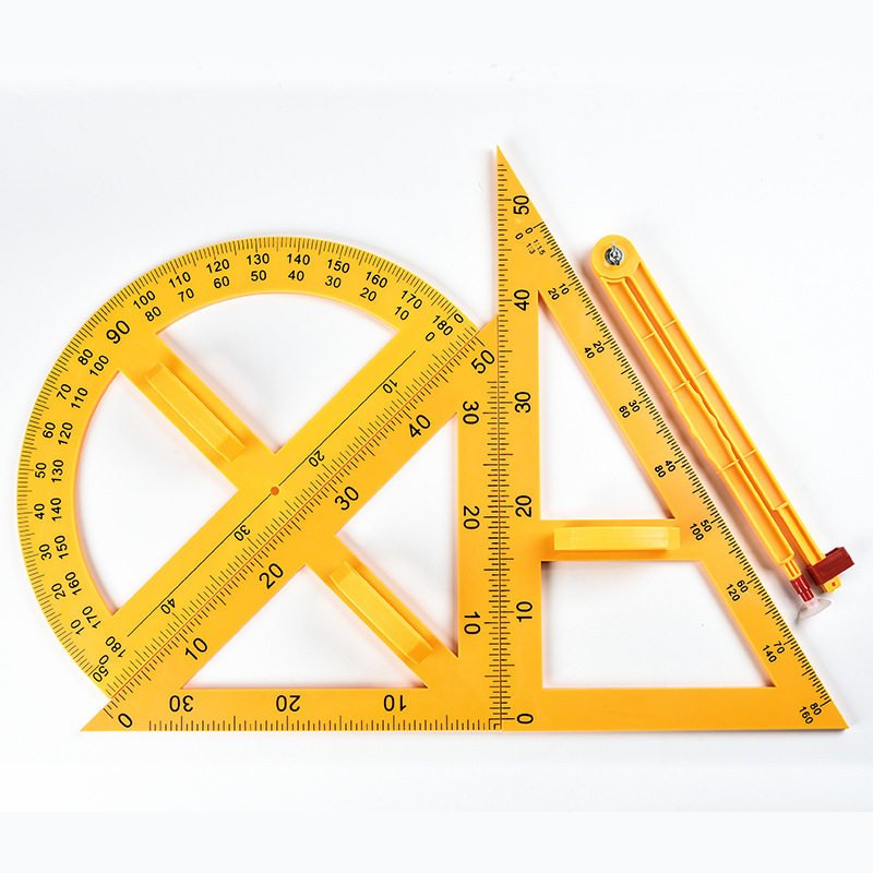 Large Set Square Teaching Triangular Plate Ruler Compasses Protractor Magnetic Set Teaching Demonstration Tools for Teachers
