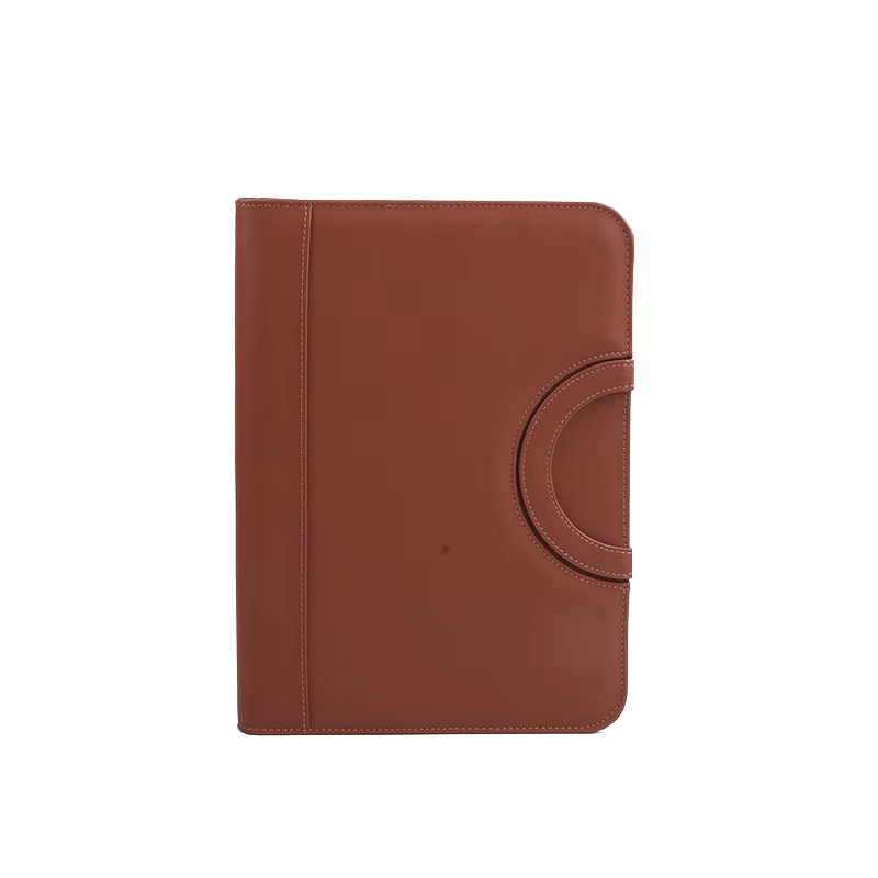 Wholesale Multifunctional A4 Portable Folder Zipper Bag Material Storage Leather Loose-Leaf Binder Business Leather Male Package