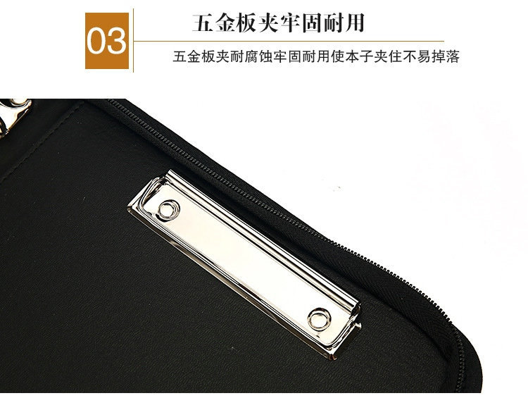 Wholesale Multifunctional A4 Portable Folder Zipper Bag Material Storage Leather Loose-Leaf Binder Business Leather Male Package