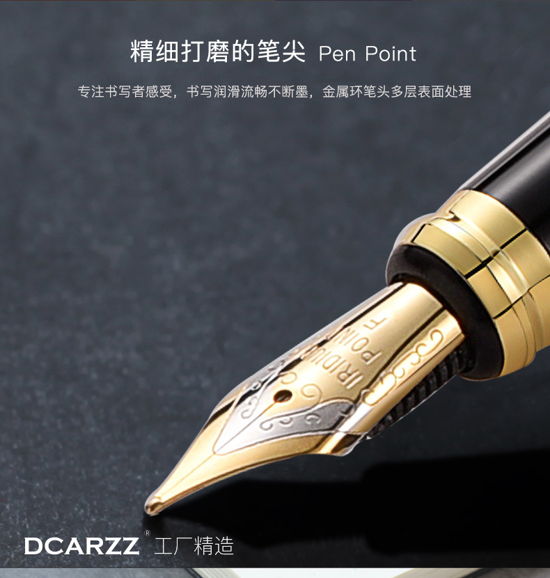 High-End Business Metal Roller Pen Ink Sac Pen Elementary School Student Roller Pen Gift Ball Pen Lettering Package Gift Box