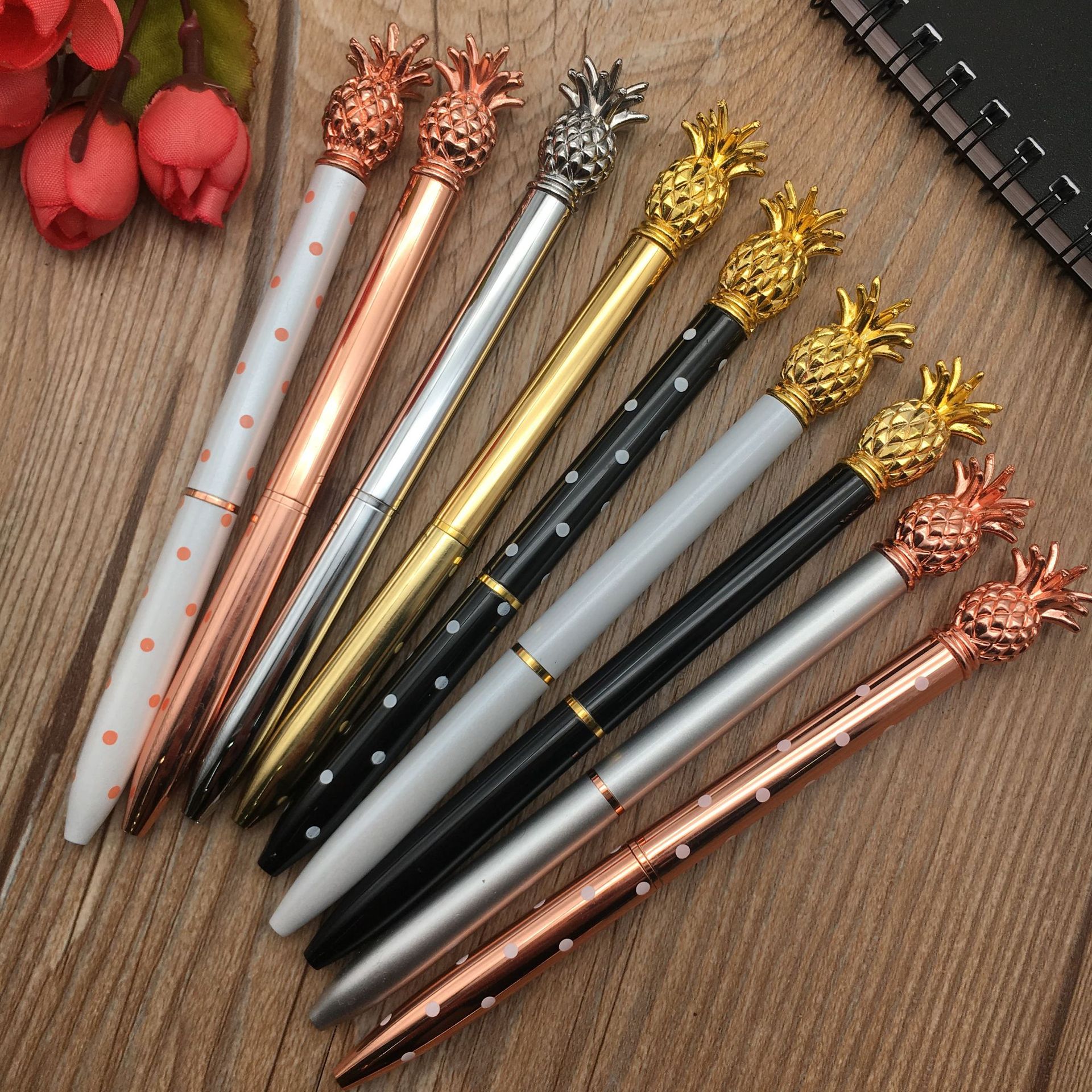 Cross-Border Supply Factory Wholesale Pineapple Pen Metal Ball Point Pen Rotary Gift Advertising Marker Spot Cross-Border Supply Factory Wholesale Pineapple Pen Metal Ball Point Pen Rotary Gift Advertising Marker Spot