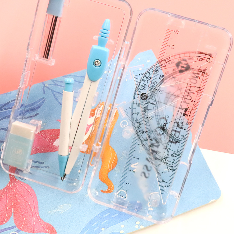 Compasses Ruler Set Elementary School Student School Supplies Drawing Drawing Suit Ruler Set Stationery School Supplies