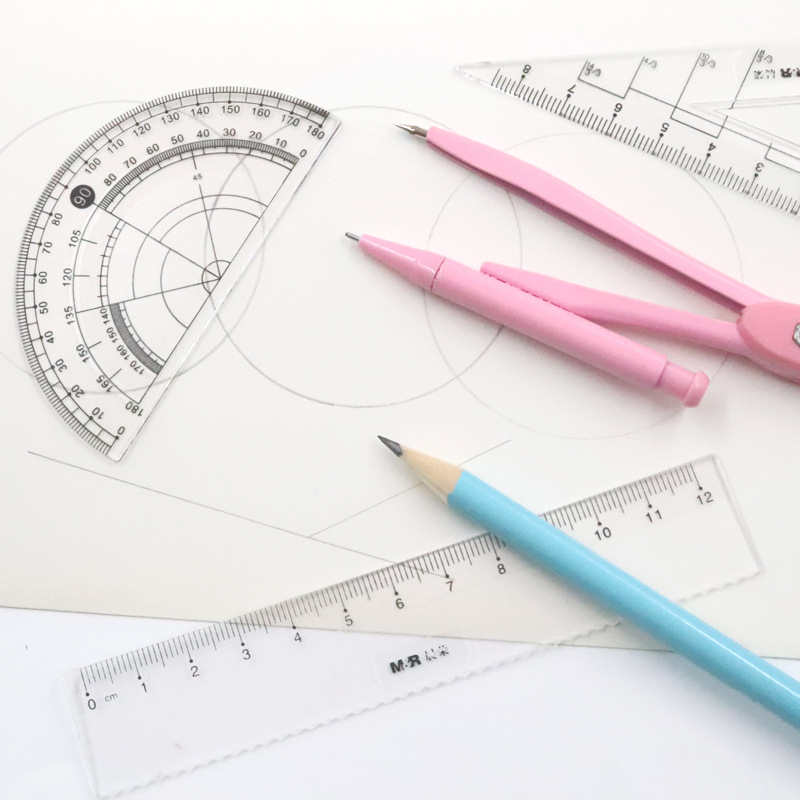 Compasses Ruler Set Elementary School Student School Supplies Drawing Drawing Suit Ruler Set Stationery School Supplies