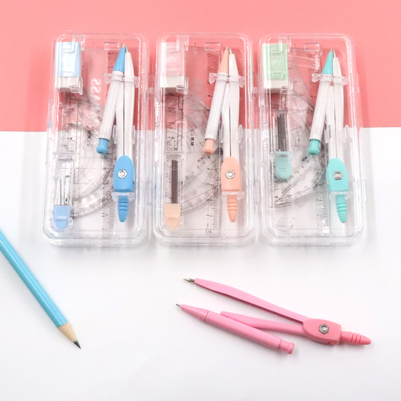 Compasses Ruler Set Elementary School Student School Supplies Drawing Drawing Suit Ruler Set Stationery School Supplies